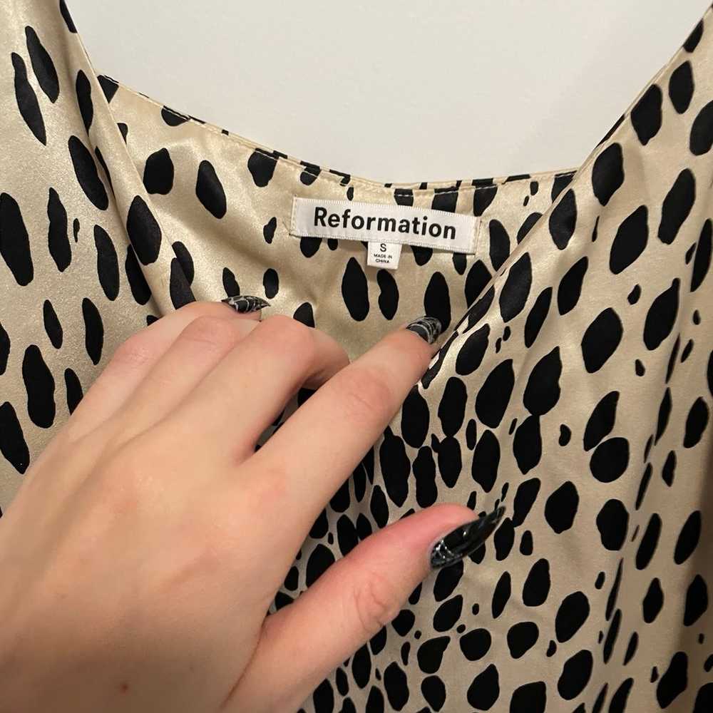 reformation cheetah print slip dress - image 3