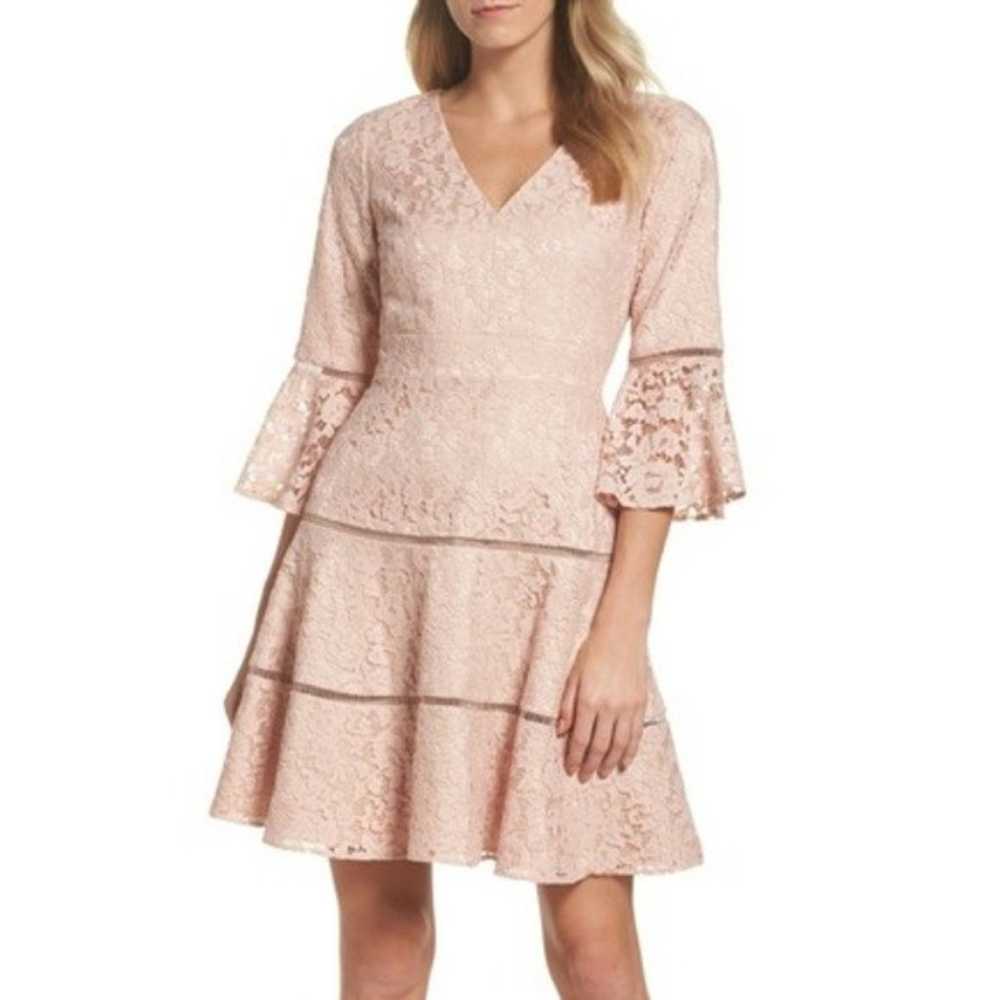 New Eliza J Bell Sleeve Lace Fit & Flare Dress - image 1