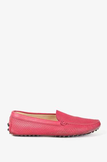 Tod's Tod's Pink Textured-Leather Gommino Driving 