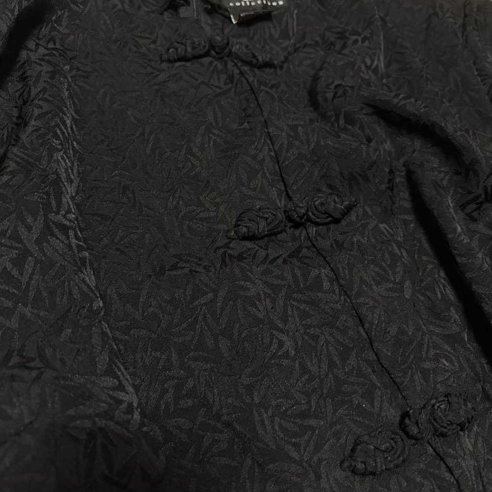 Vintage black Chinese dress with Chinese buttons … - image 5