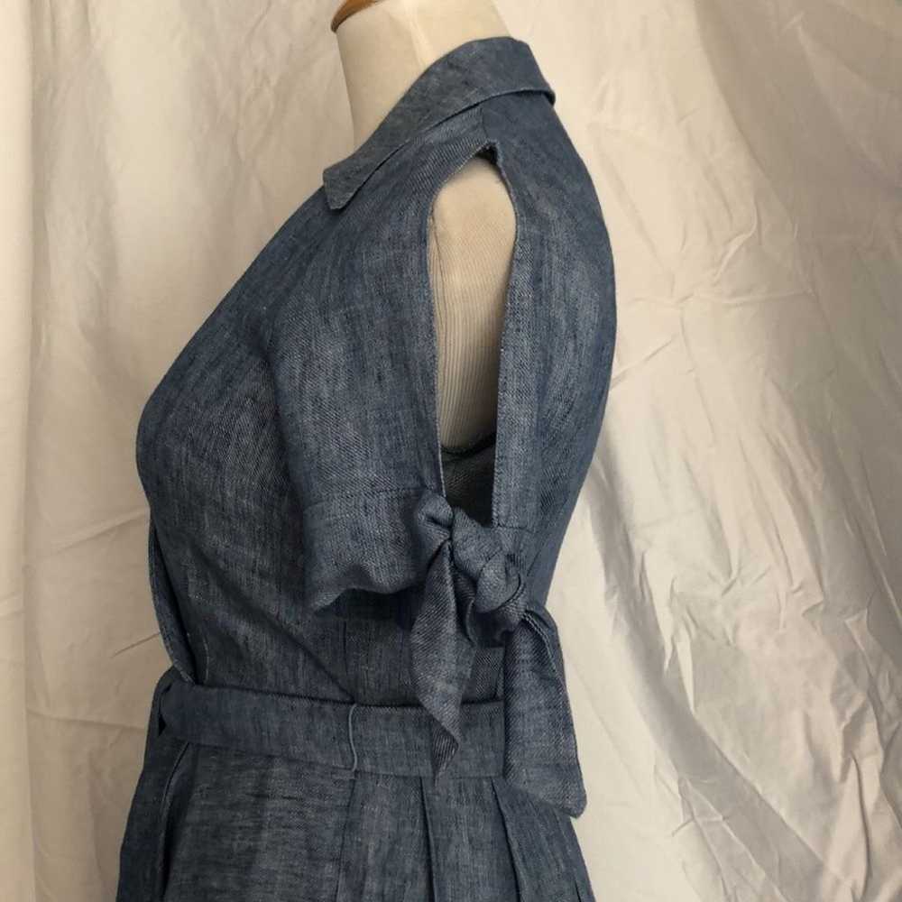 Milly VALERIE linen blend chambray light denim wr… - image 7