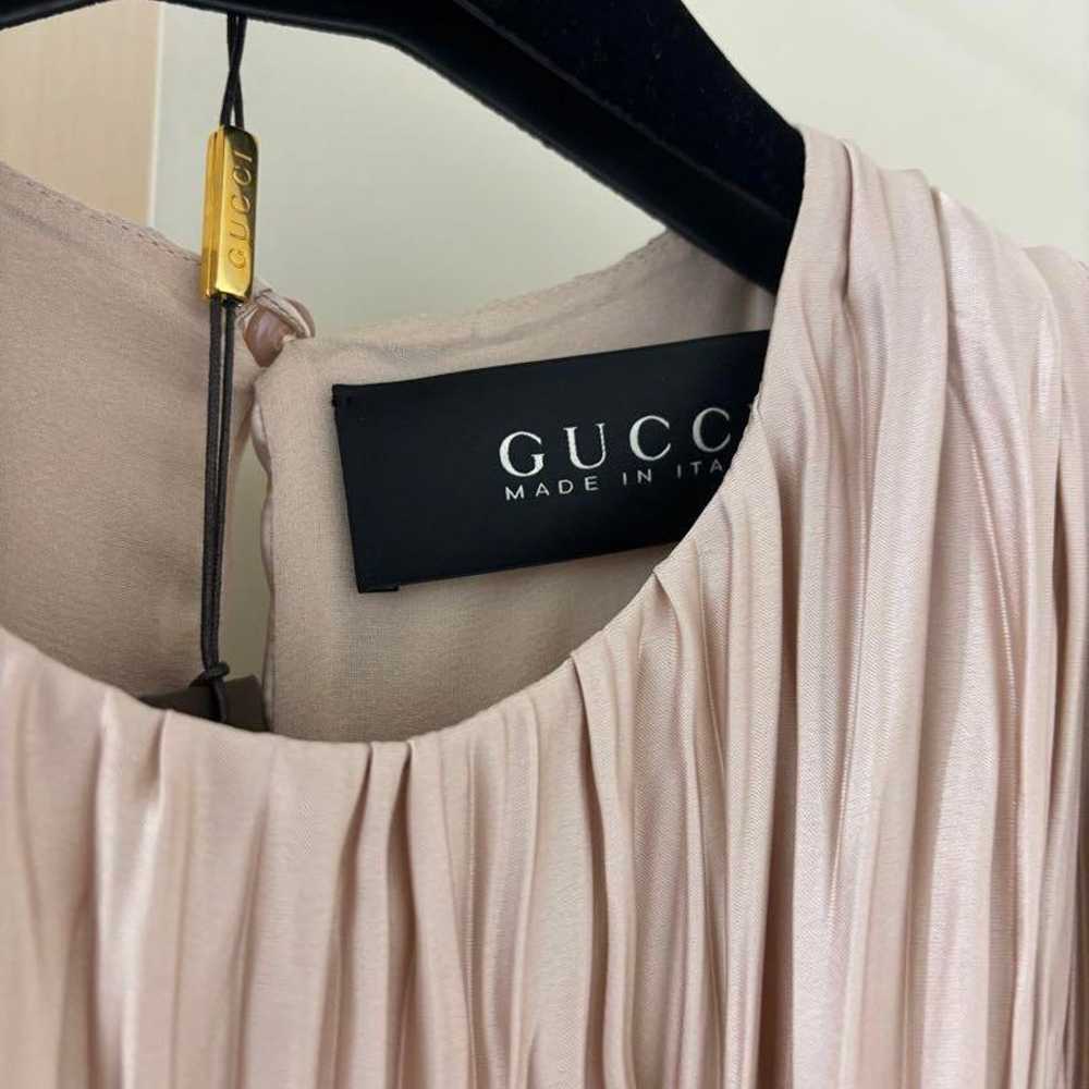 GUCCI Pink Pleated Sleeveless Dress - image 2