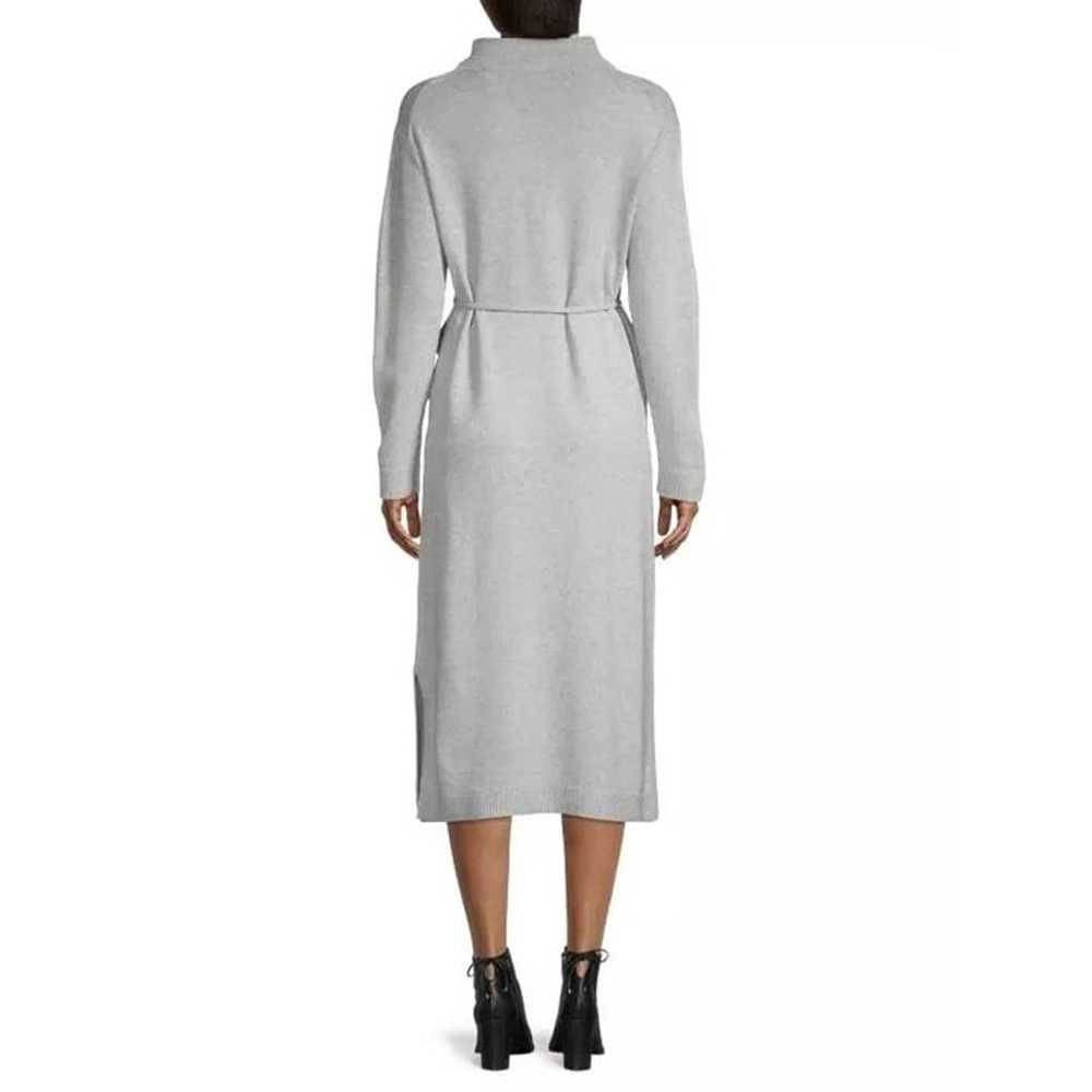 Vince Italian Grey Wool Cashmere Funnel Neck Midi… - image 4