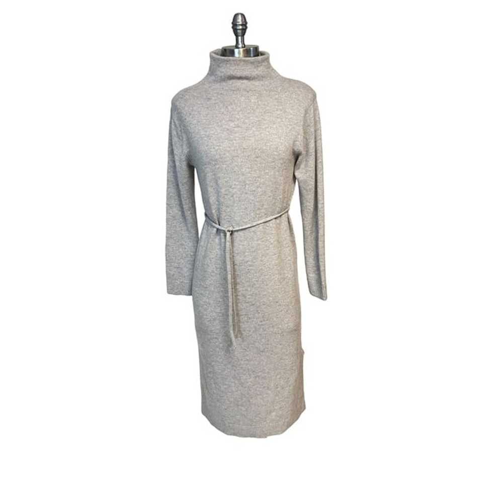 Vince Italian Grey Wool Cashmere Funnel Neck Midi… - image 6