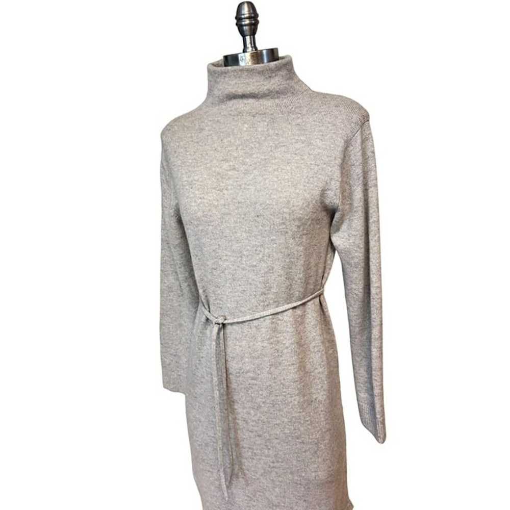 Vince Italian Grey Wool Cashmere Funnel Neck Midi… - image 7