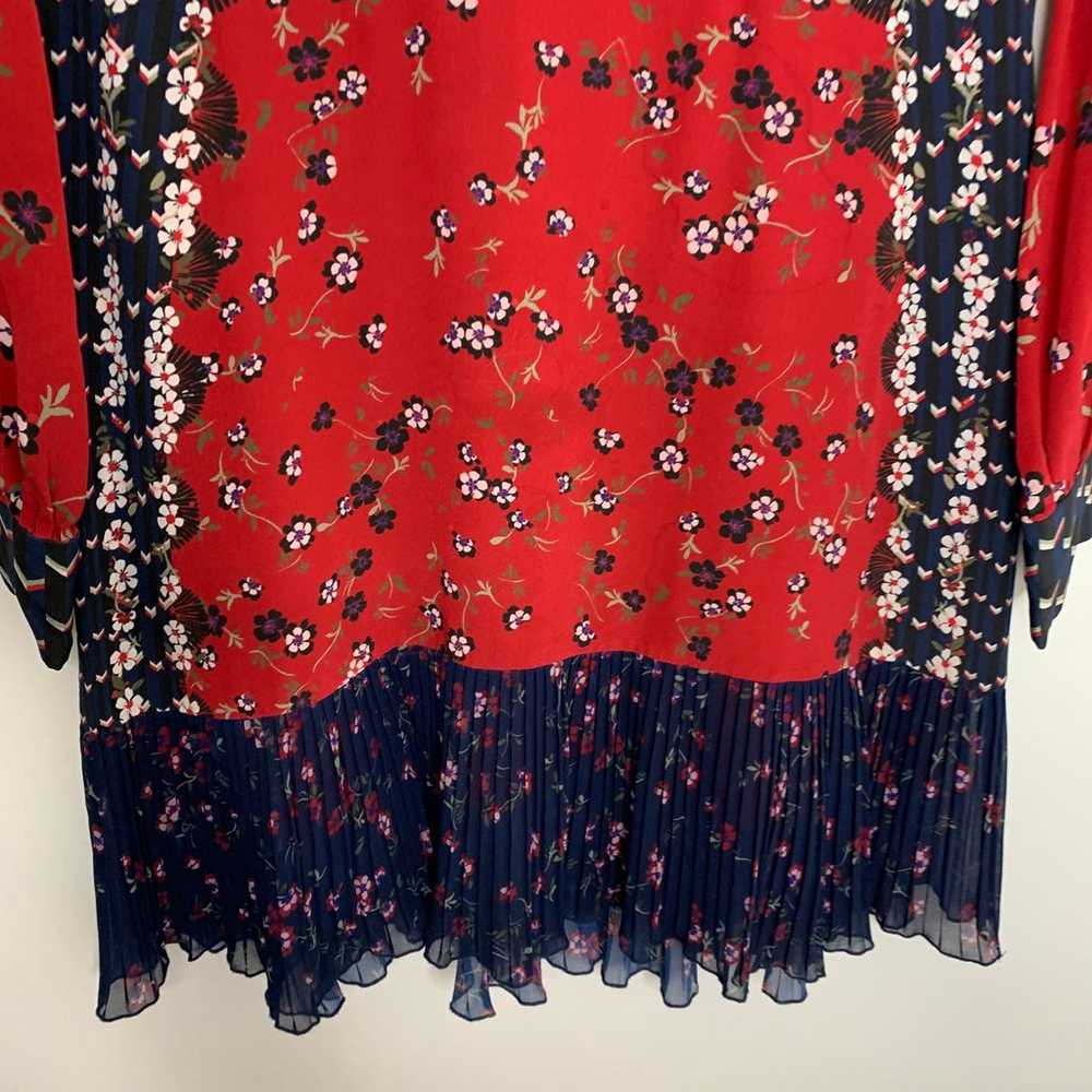 Saloni Vera Mini Floral Mini Boho Dress Red Blue … - image 10