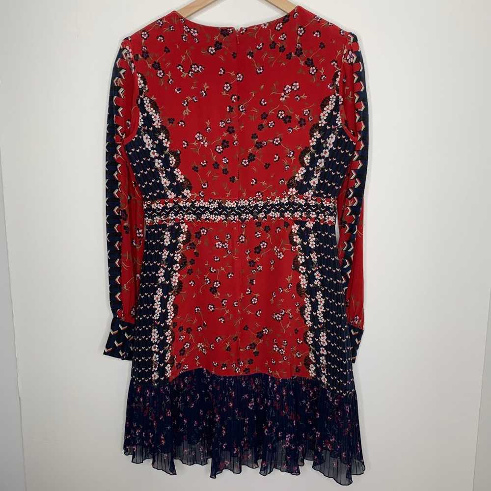 Saloni Vera Mini Floral Mini Boho Dress Red Blue … - image 2