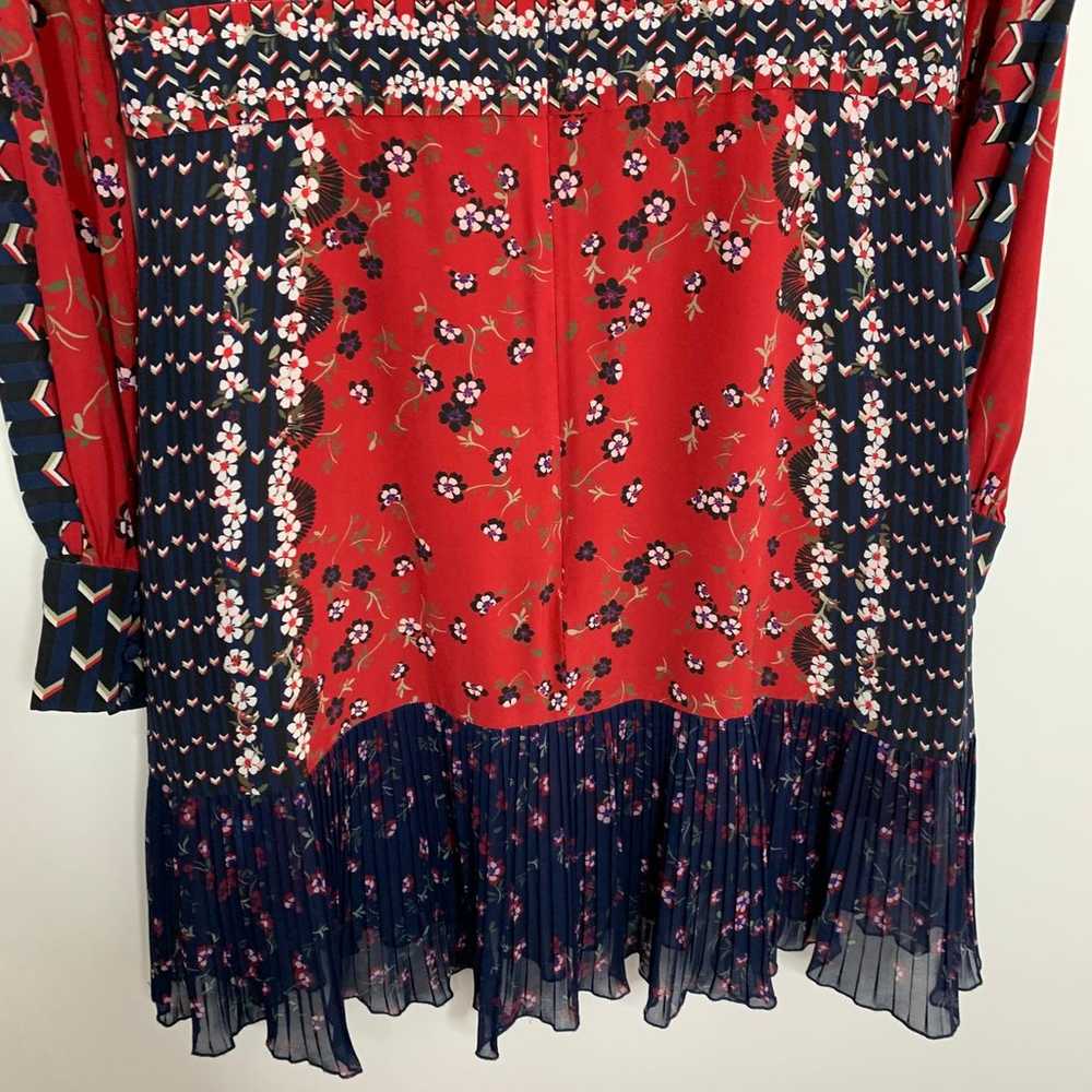 Saloni Vera Mini Floral Mini Boho Dress Red Blue … - image 4