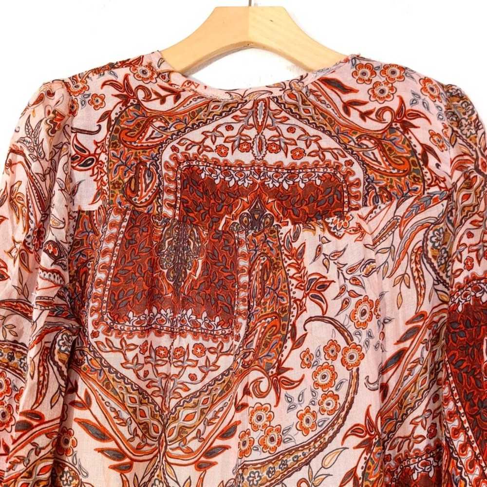 ZARA Wool Blouson Sleeve Cottagecore Boho Print A… - image 10