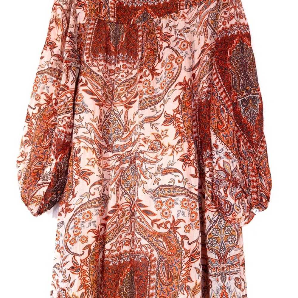 ZARA Wool Blouson Sleeve Cottagecore Boho Print A… - image 11