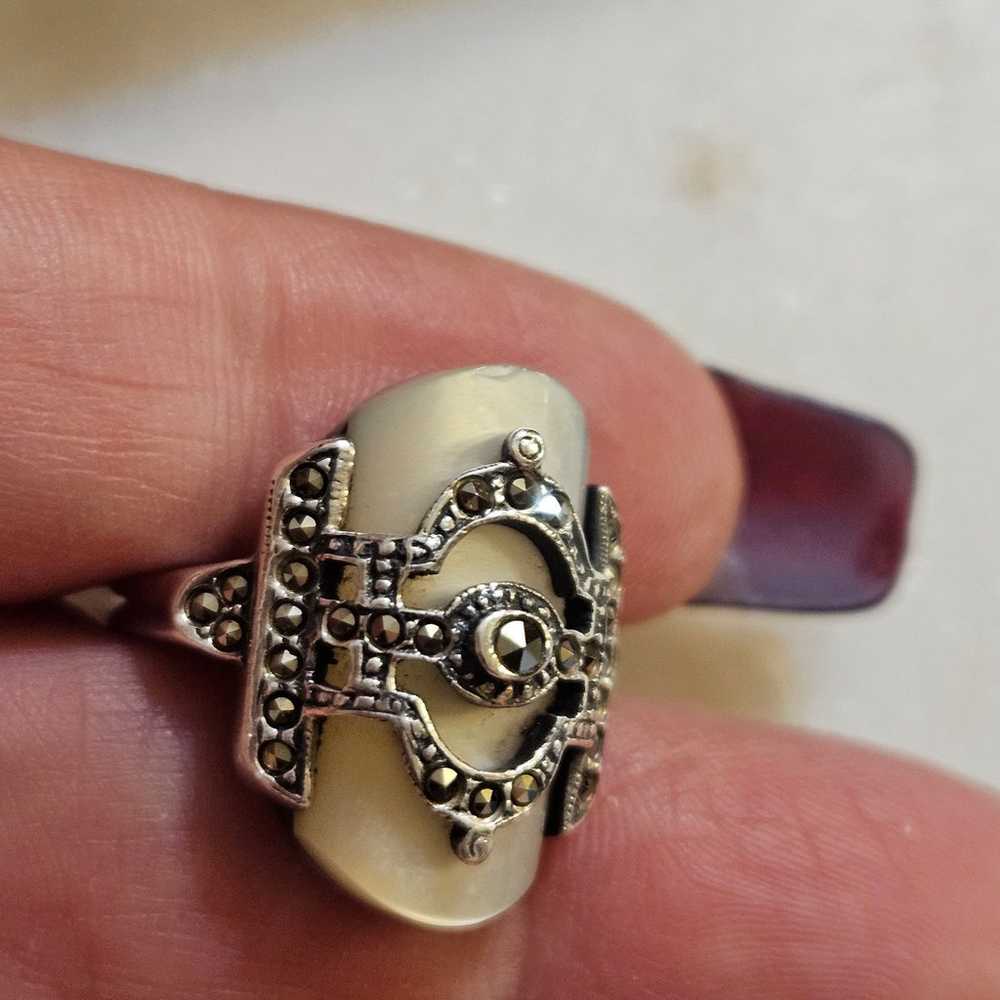 Art Deco marcasite ring - image 3