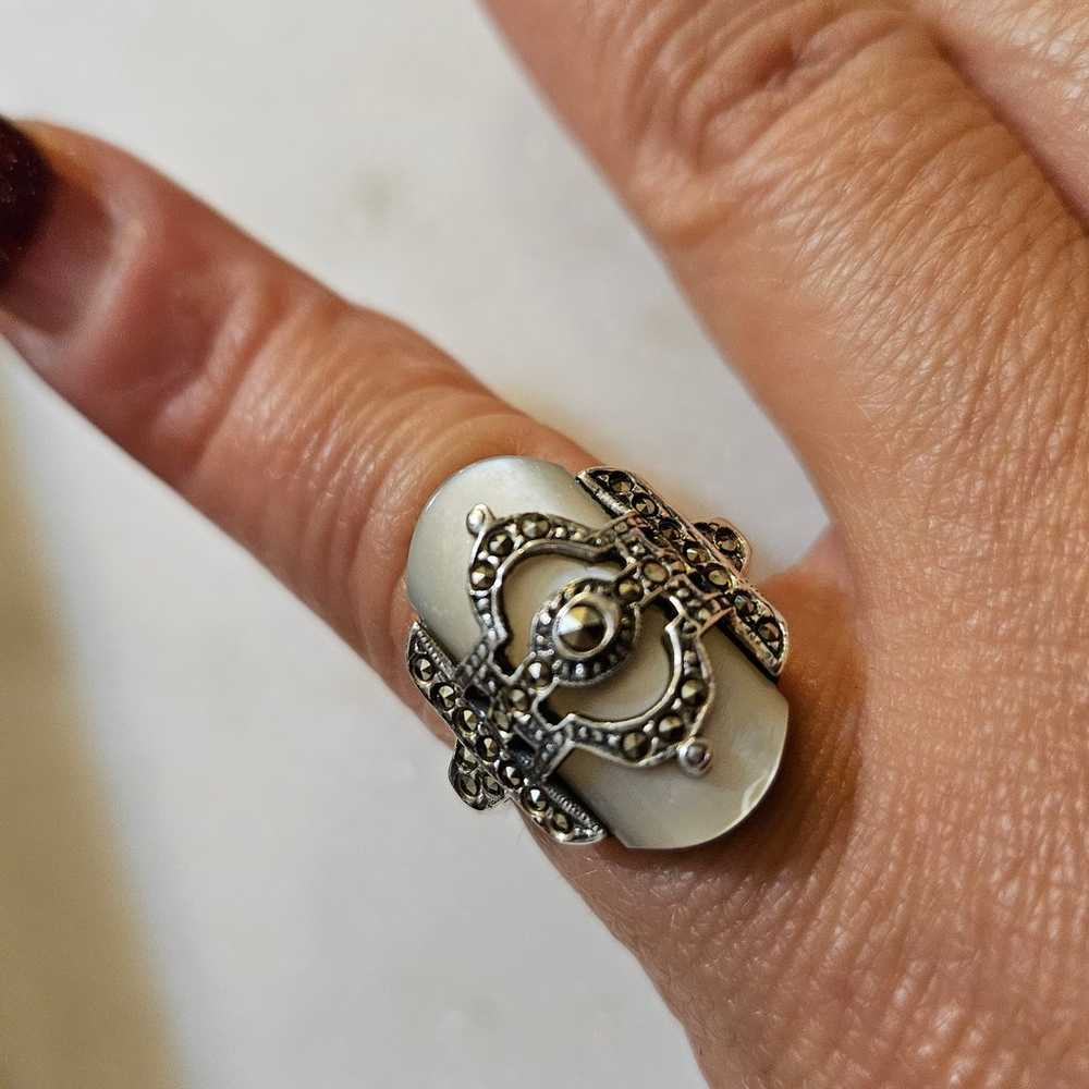 Art Deco marcasite ring - image 7