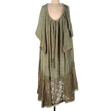 Free People Large Army Green Lace Maxi Dress