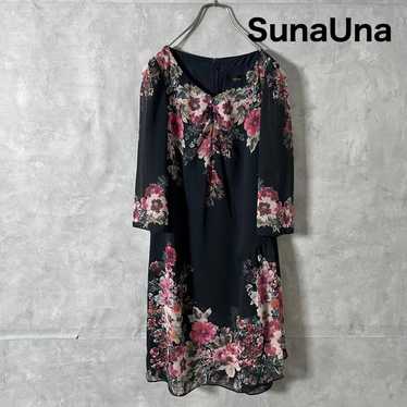 sunauna Sunauna Flower Print Long Sleeve Dress N8