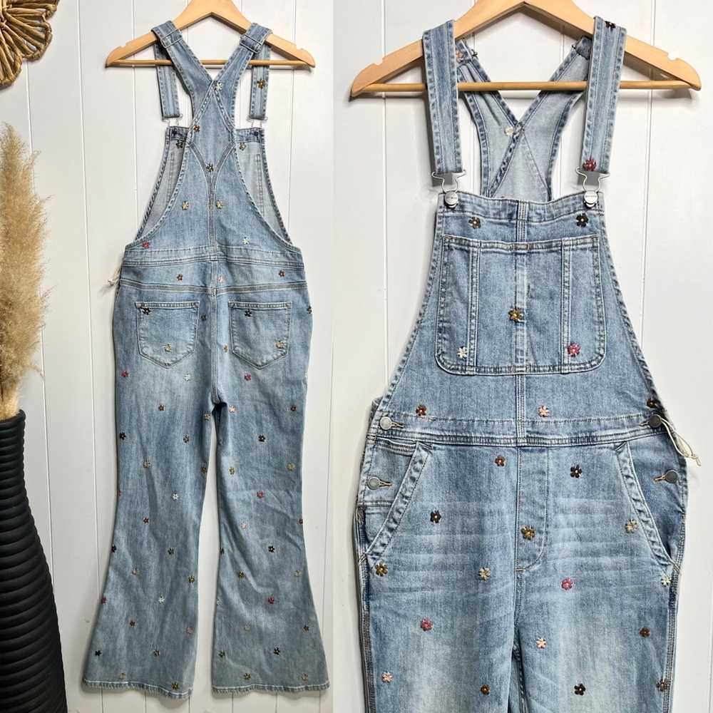 Free People overalls denim one-piece jumpsuit cot… - image 2