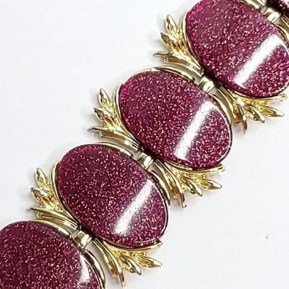 Vintage Chunky MCM Sparkle Glitter Lucite Bracele… - image 2