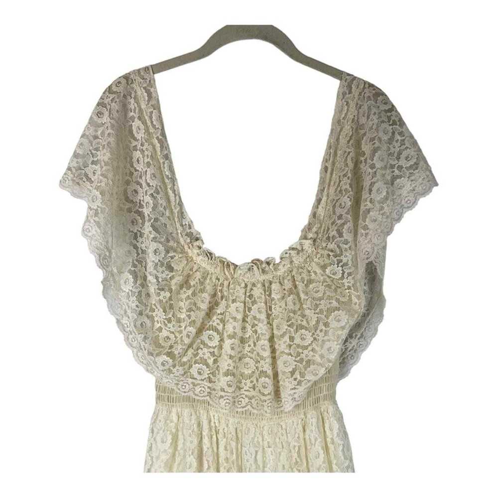 Vintage 70s Candi Jones California cream lace max… - image 2