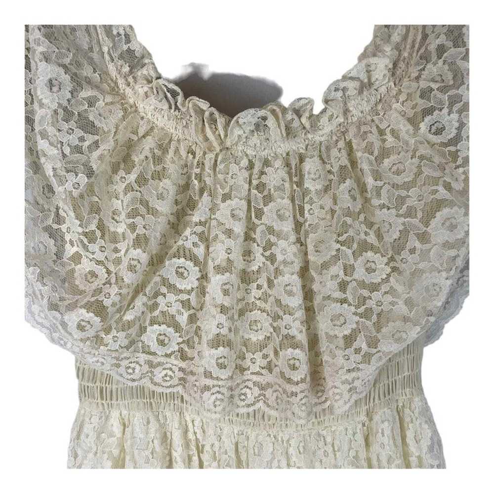 Vintage 70s Candi Jones California cream lace max… - image 4