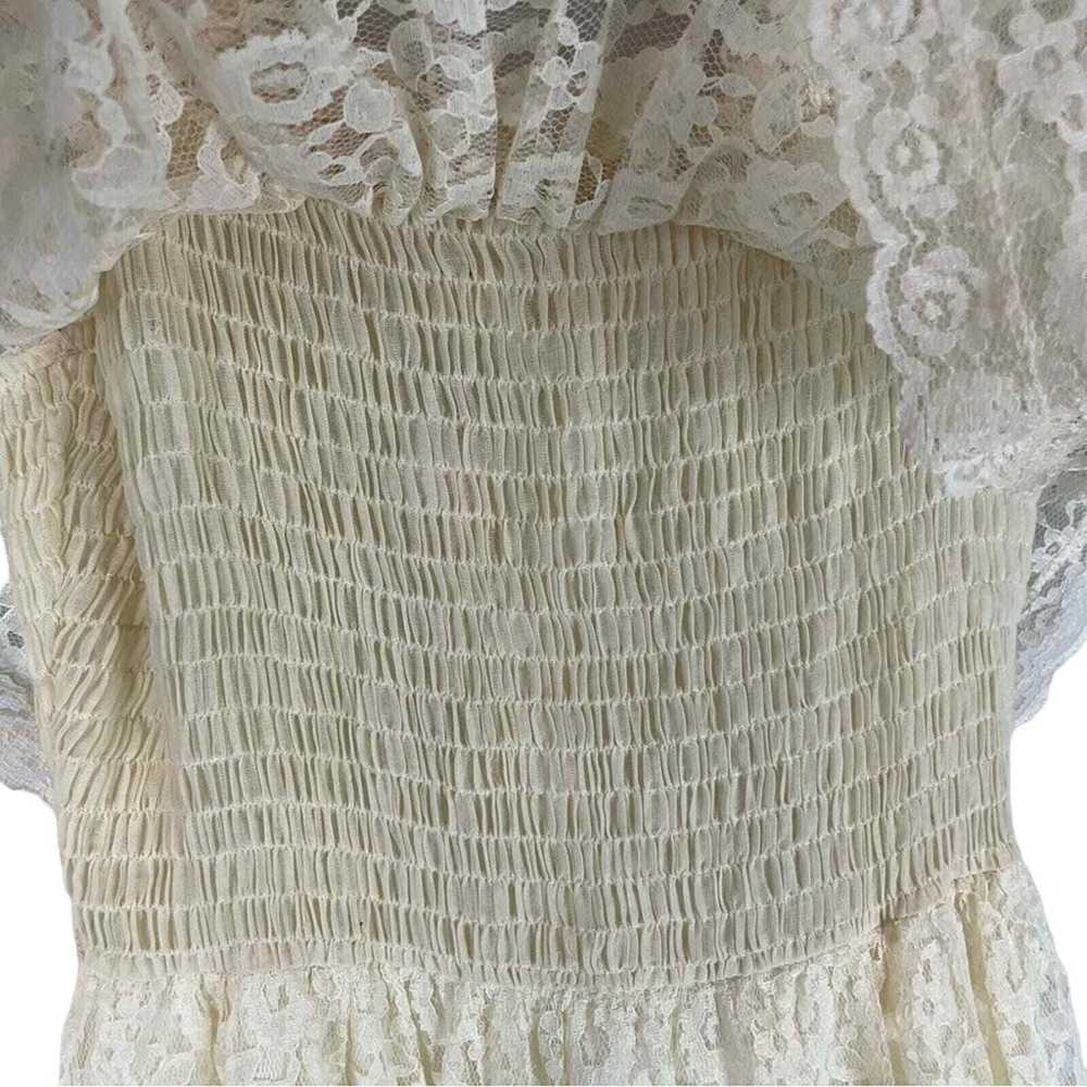 Vintage 70s Candi Jones California cream lace max… - image 5