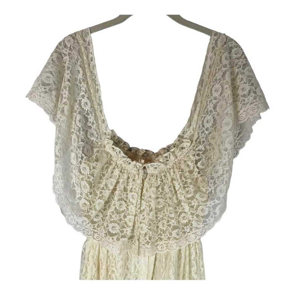 Vintage 70s Candi Jones California cream lace max… - image 7