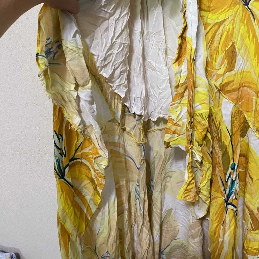 FARM RIO White and Yellow Azalea wrap dress size … - image 7