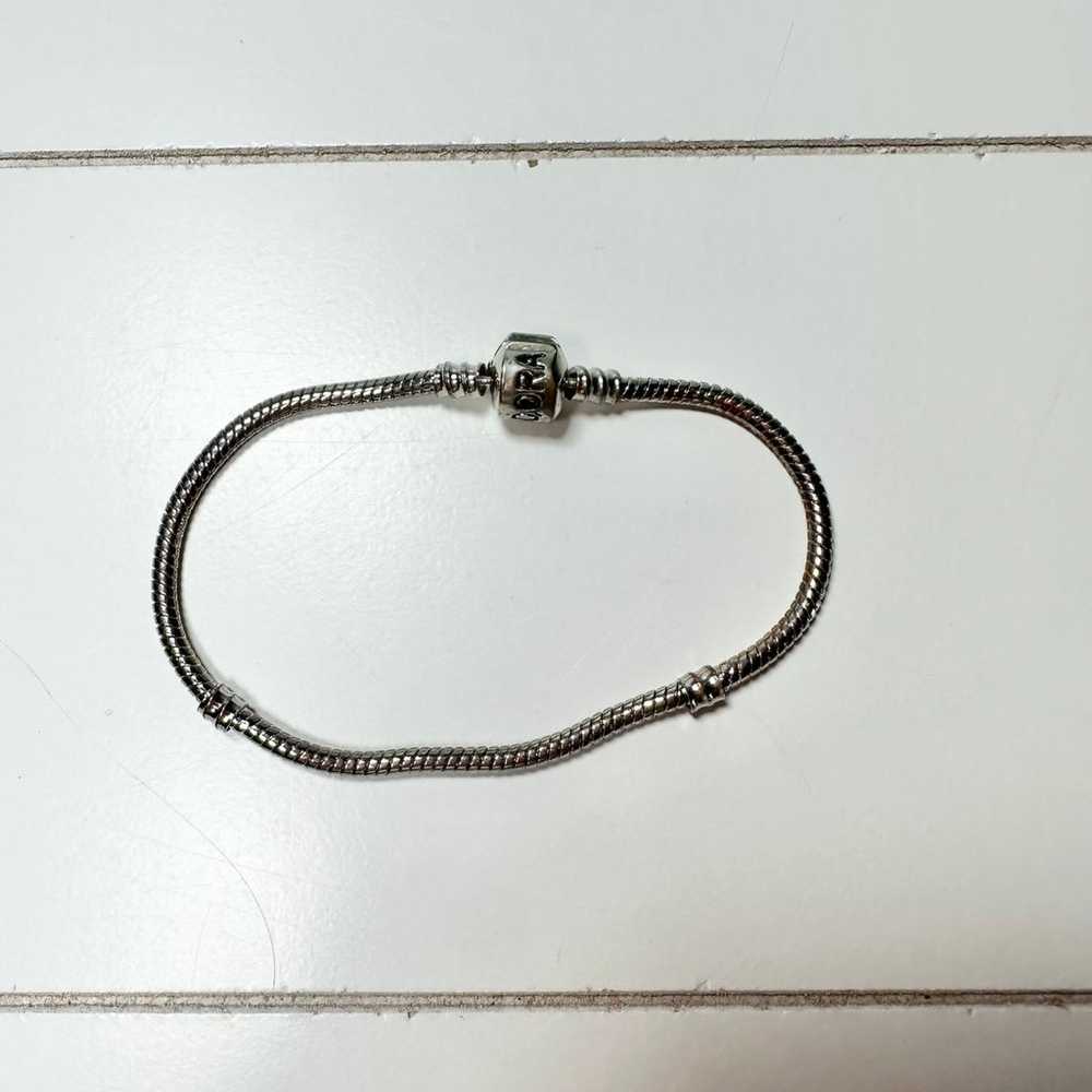 Vintage PANDORA Moments 925 Silver Snake Chain Ch… - image 2