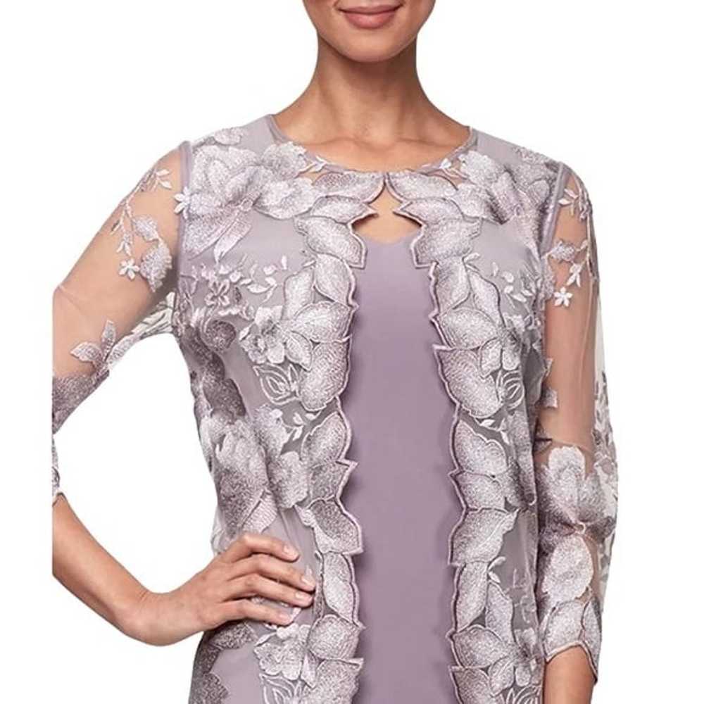 Alex Evenings Embroidered Lace Mock Jacket Cockta… - image 8