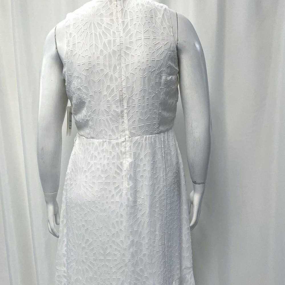 NWT Hugo Boss White High Low Hem Deep V Neck Dres… - image 5