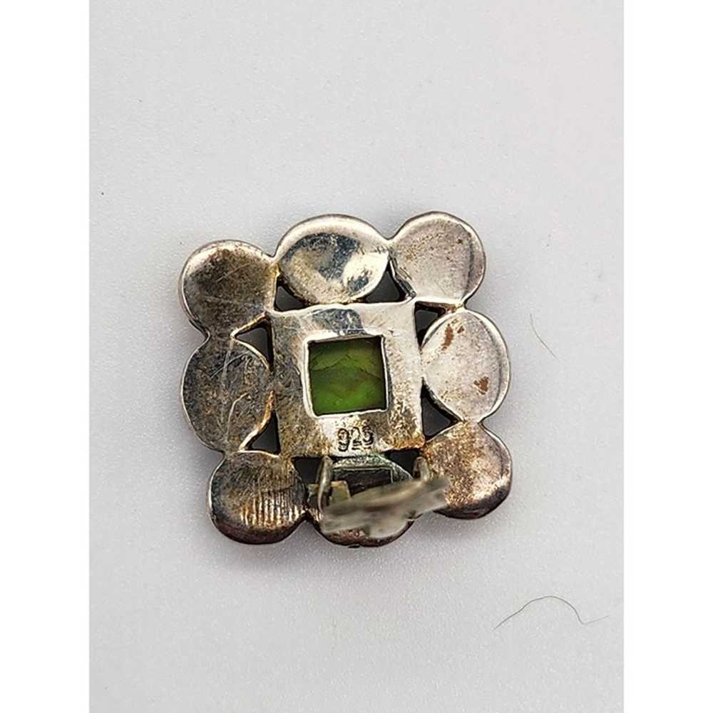 Vintage Sterling Silver Multi-Gemstone Clip-On Ea… - image 3