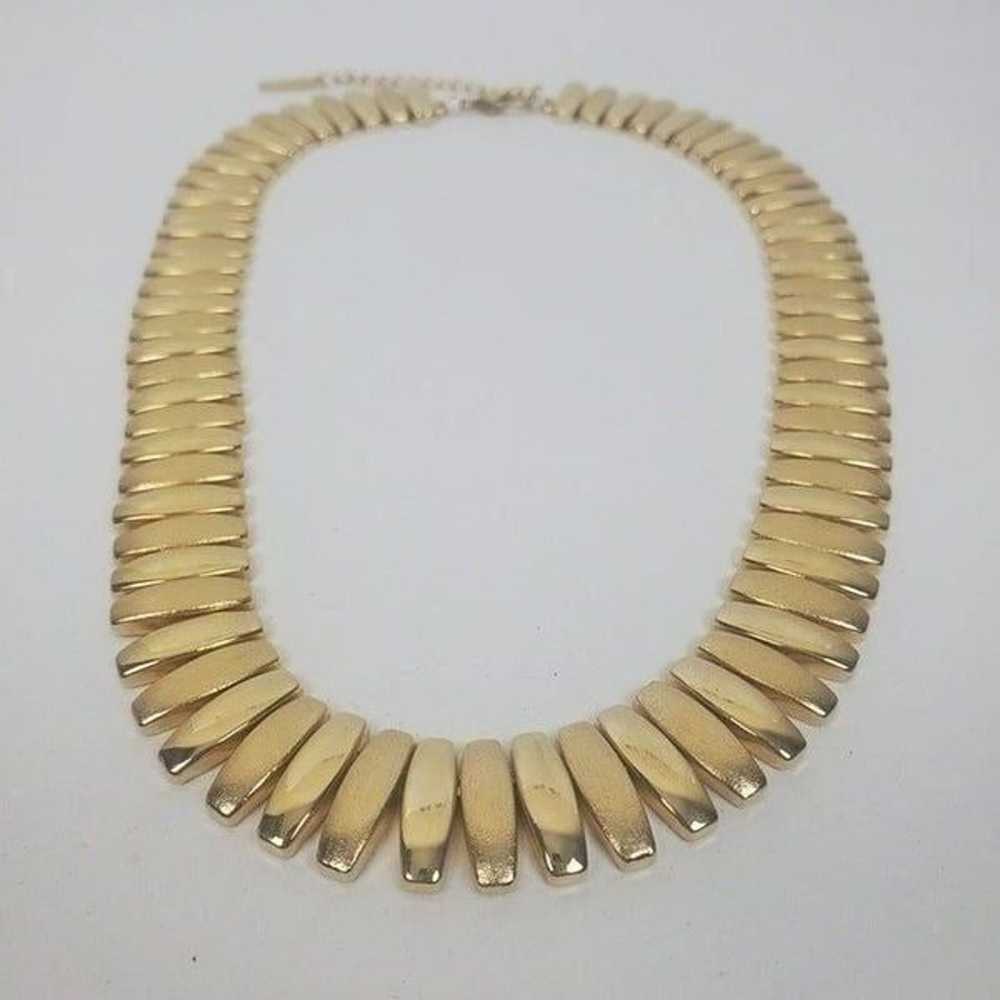 Napier Vintage Gold Tone Textured Smooth Matte Ch… - image 3