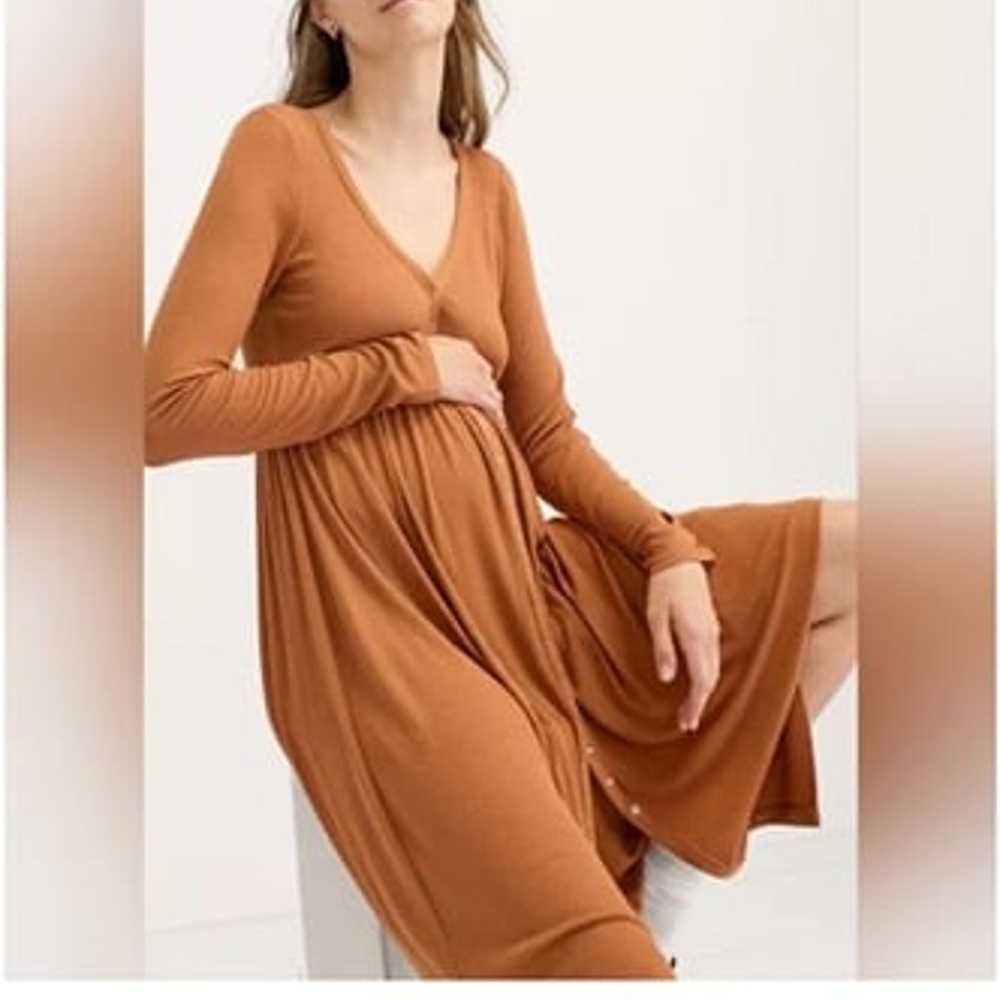 Camel Brown HATCH softest rib nursing dress - image 1