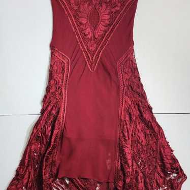 Stunning Silk Sue Wong Dress Maroon Size 6 Lace