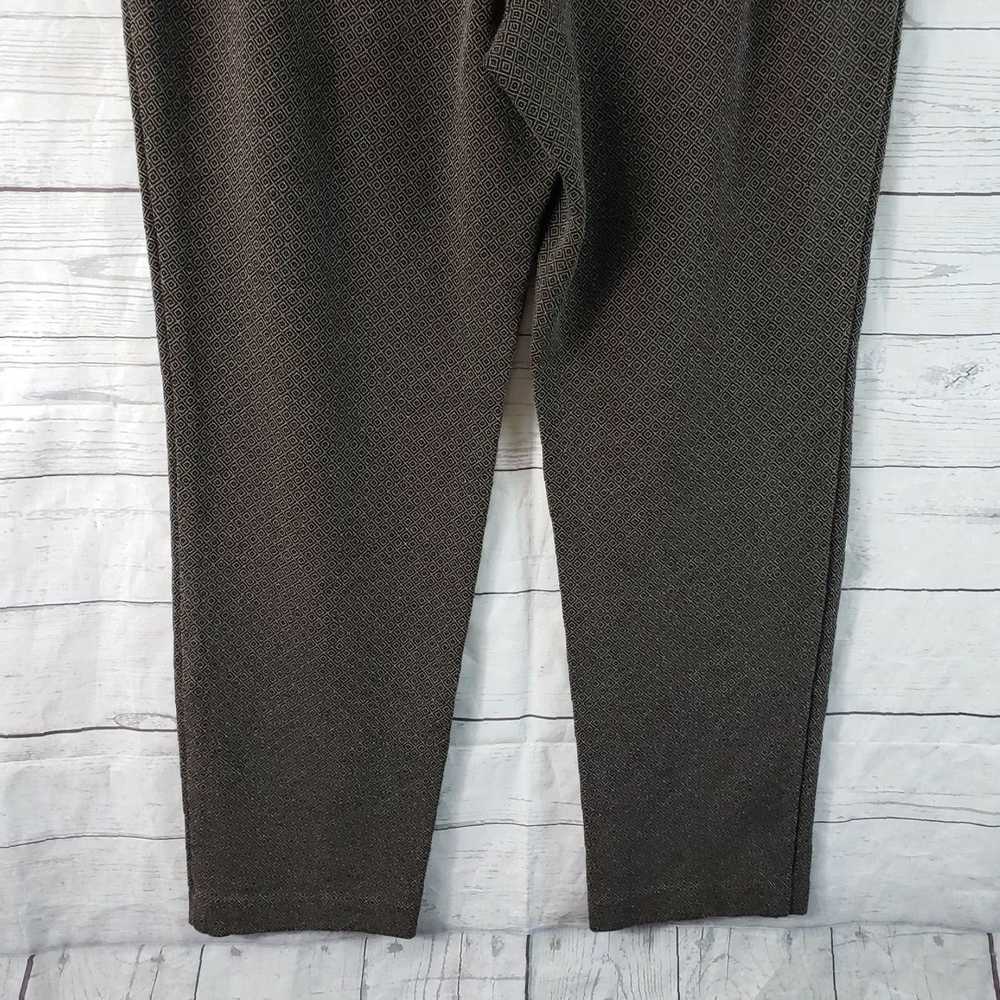 Vintage Small Black Tan Geometric Ponte Slim Leg … - image 5