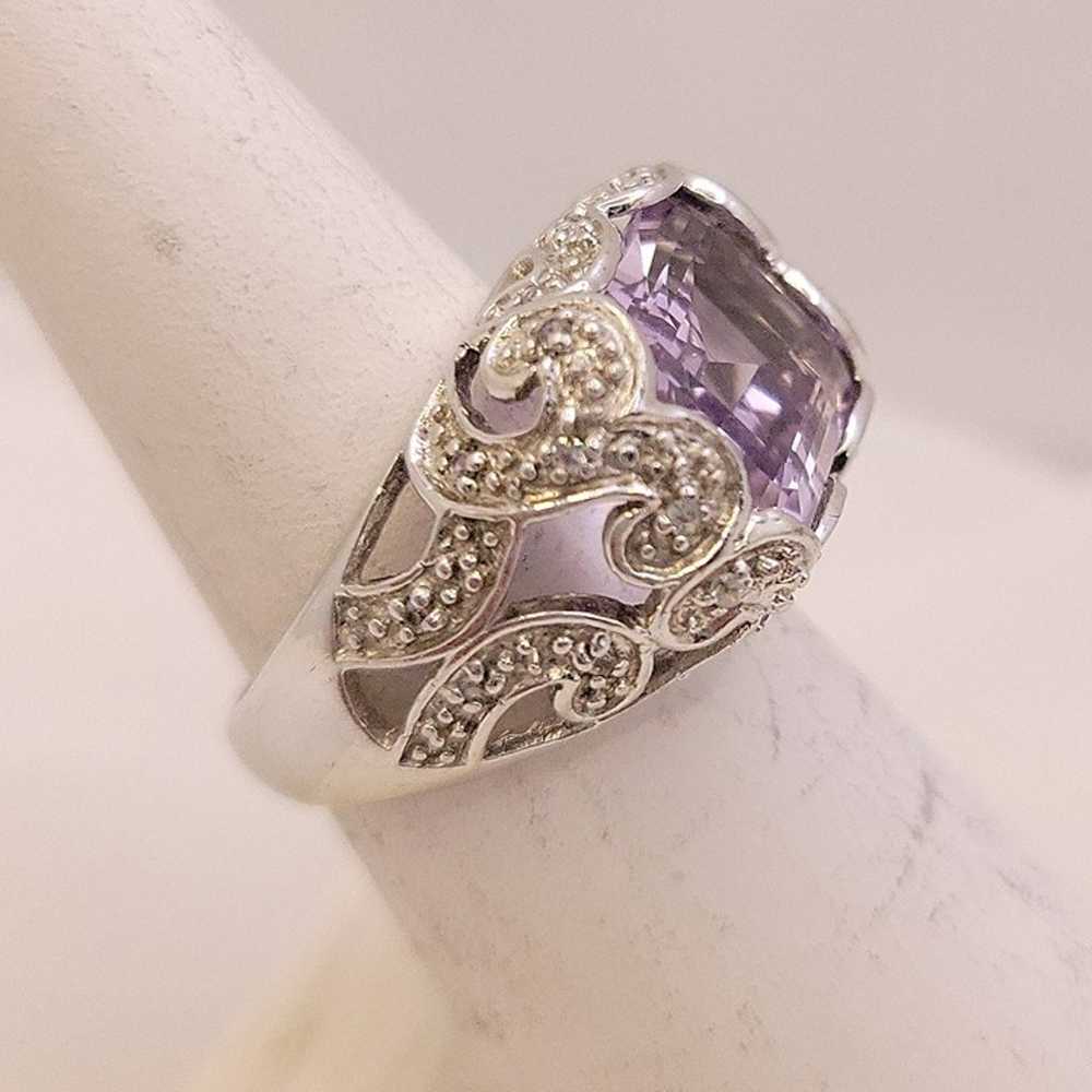 J&T Sterling Silver Purple Ring - image 2