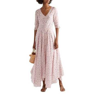 Loveshackfancy Larissa silk blend floral maxi dres