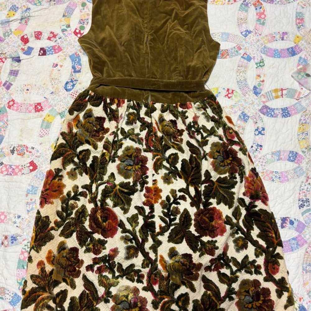 60s Vintage Velvet × Tapestry Dress - image 7