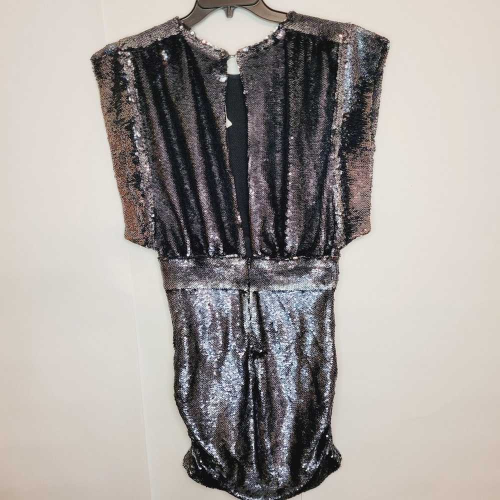 IRO anthracite black miracle sequin ruched keyhol… - image 12