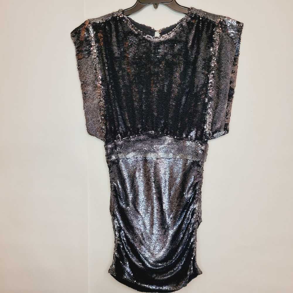 IRO anthracite black miracle sequin ruched keyhol… - image 2