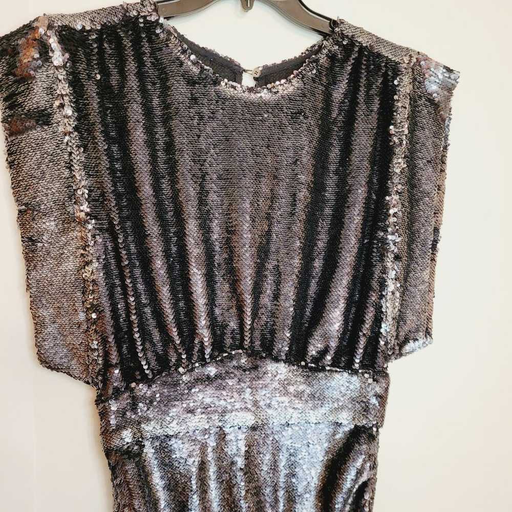 IRO anthracite black miracle sequin ruched keyhol… - image 3