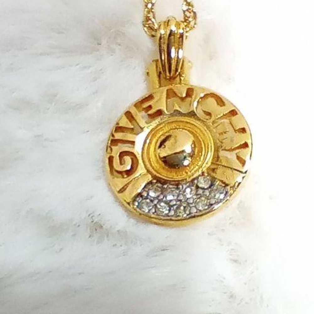 VINTAGE GIVENCHY Necklace Gold Rhinestones - image 2