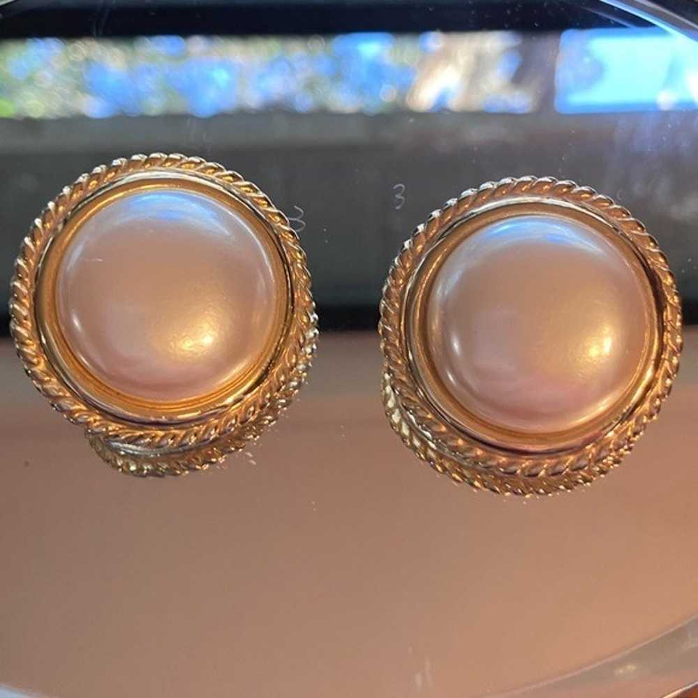 GIVENCHY PARIS Gold & Pearl Vintage Earrings - image 6