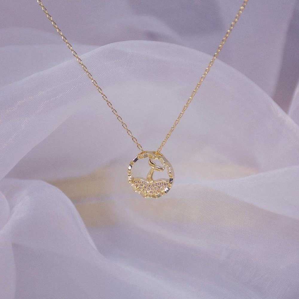 NEW 14K Gold Plated Diamond Mermaid Necklace a - image 7