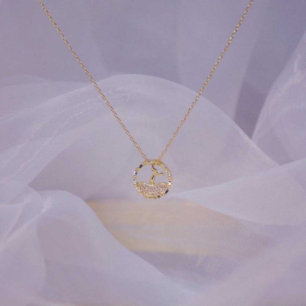 NEW 14K Gold Plated Diamond Mermaid Necklace a - image 9