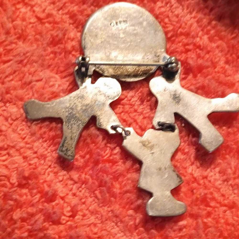 OEFS Brooch Boy & Girls  world Sterling Silver 9.… - image 4