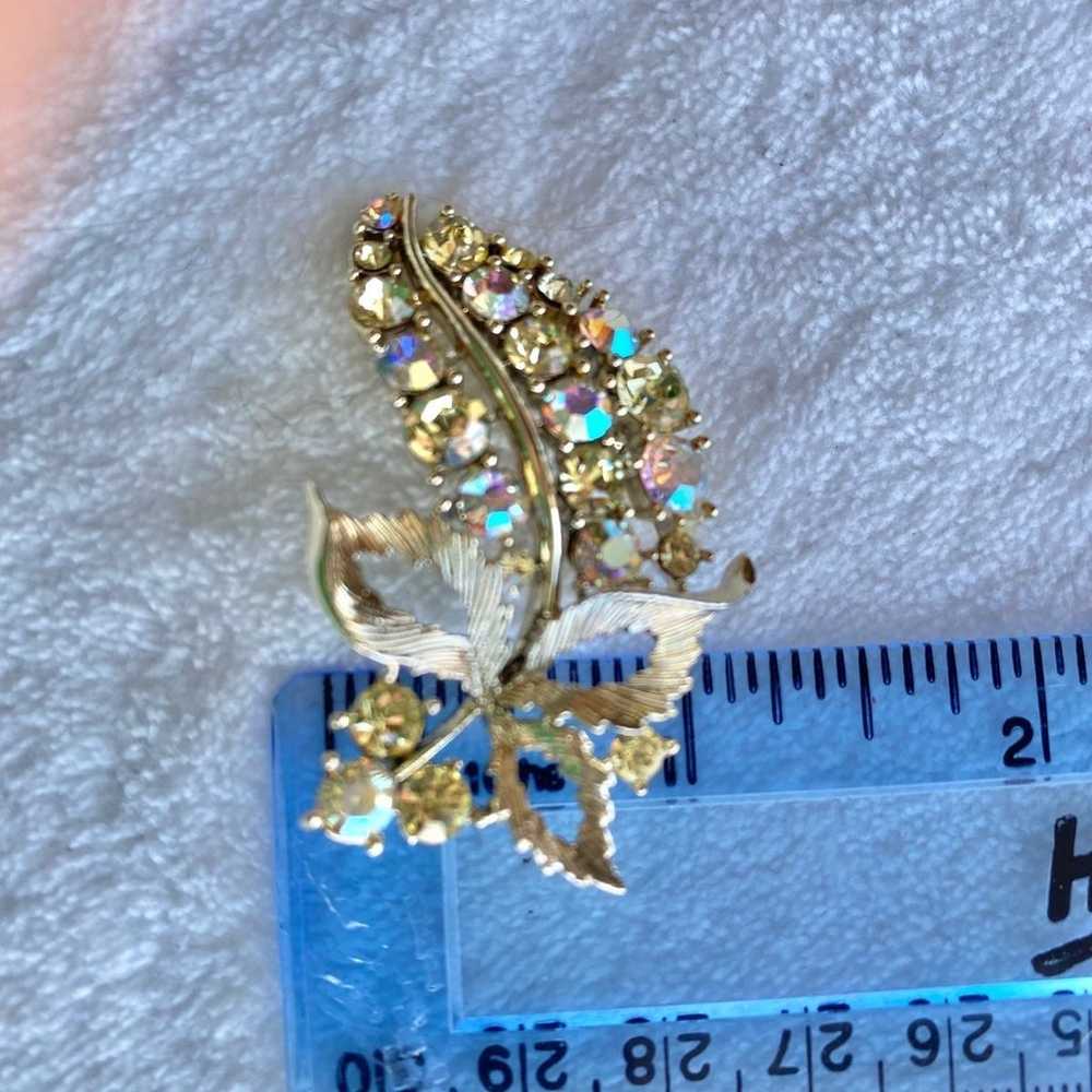 Vintage Lisner Aurora Borealis Rhinestone Brooch … - image 7