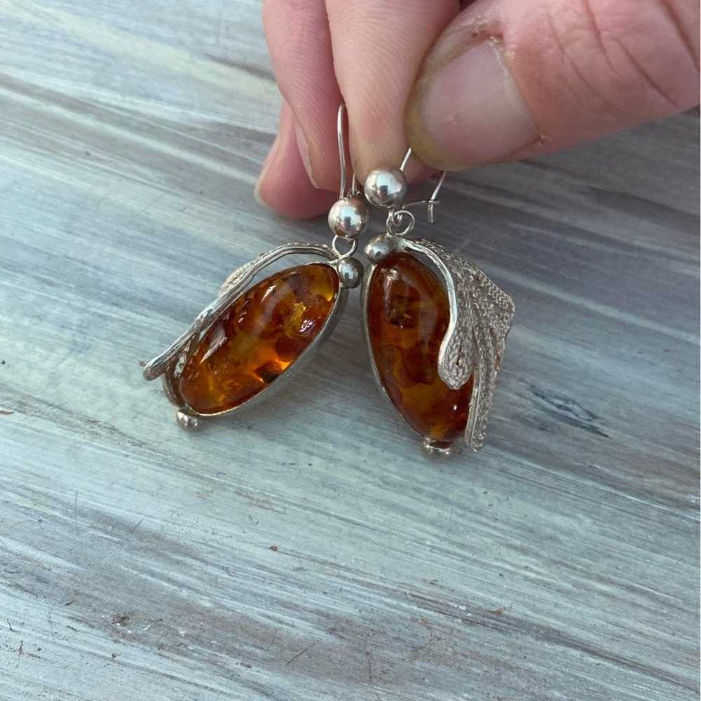 Vintage Baltic Amber Earrings - image 2