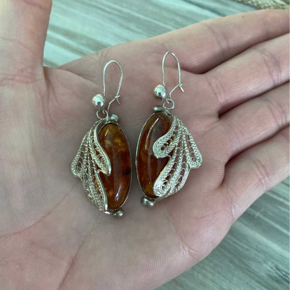 Vintage Baltic Amber Earrings - image 5