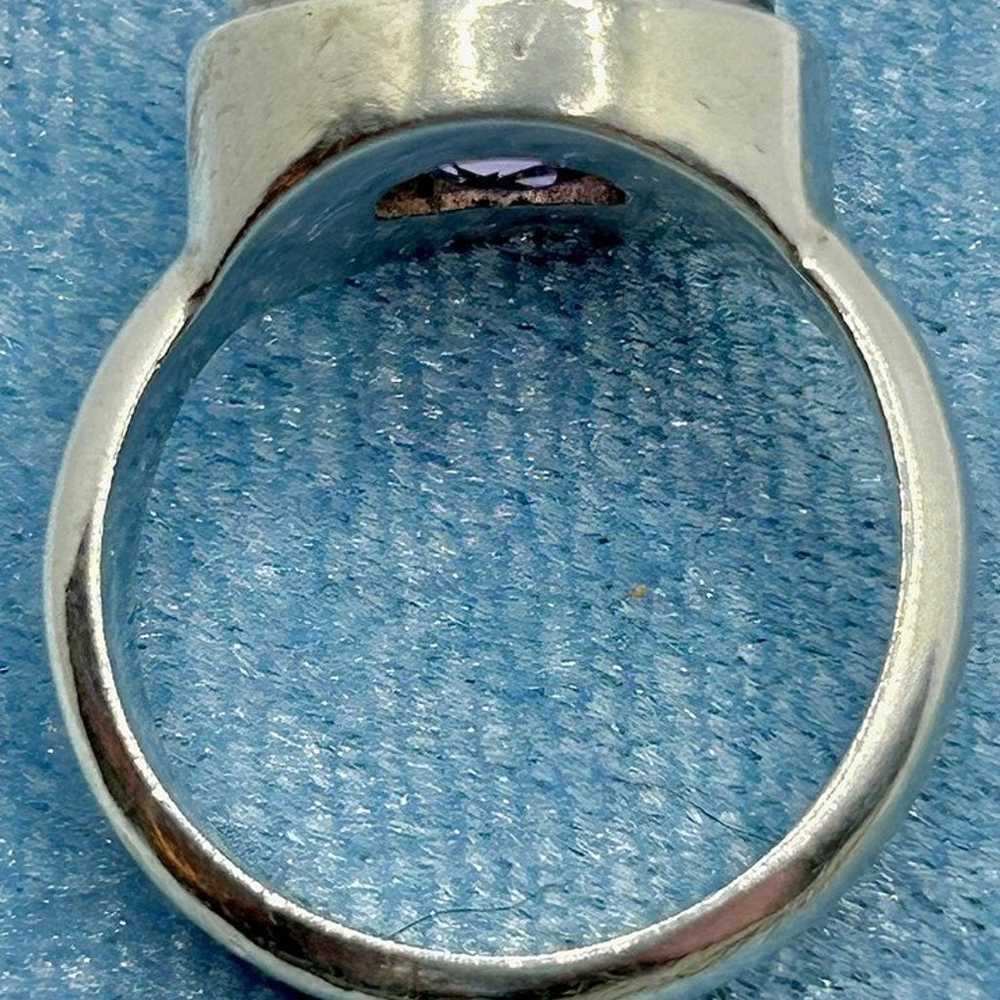 Vintage sz6  925 Sterling Silver 2CT BEZEL EAST W… - image 3