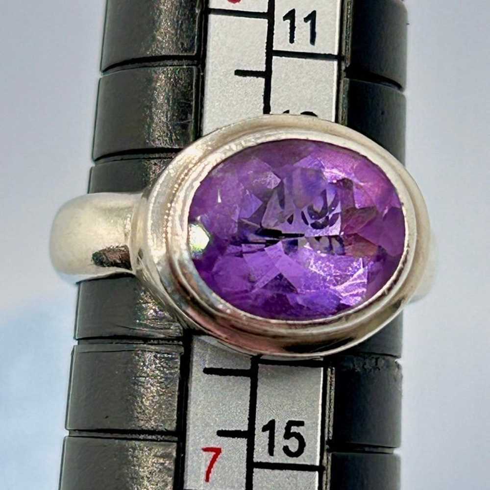 Vintage sz6  925 Sterling Silver 2CT BEZEL EAST W… - image 6