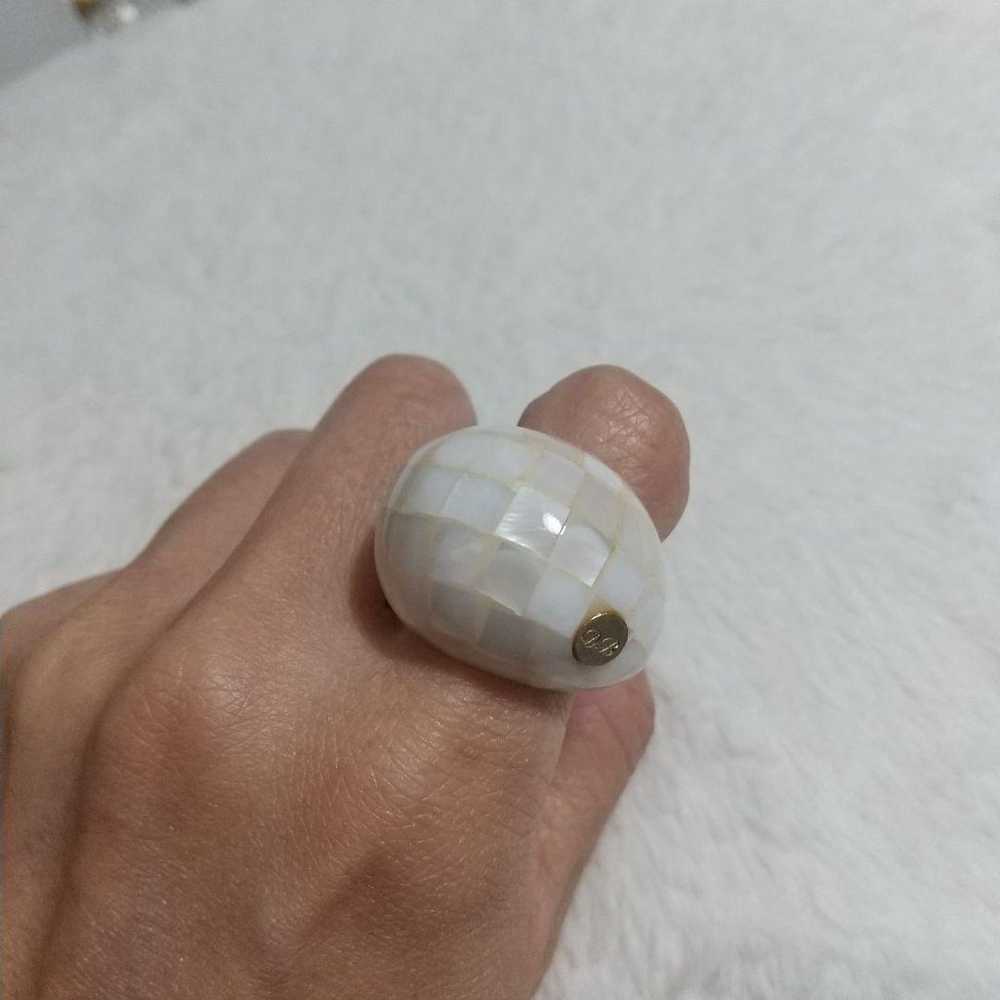 Vintage shell ring, egg-shaped ring, retro used c… - image 10